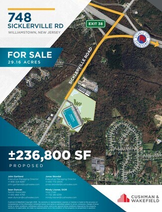 Williamstown, NJ Industrial Land - 748 Sicklerville Rd