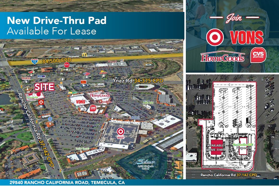 Drive Thru Pad 29540 Ranch California Rd, Temecula, CA for Rent