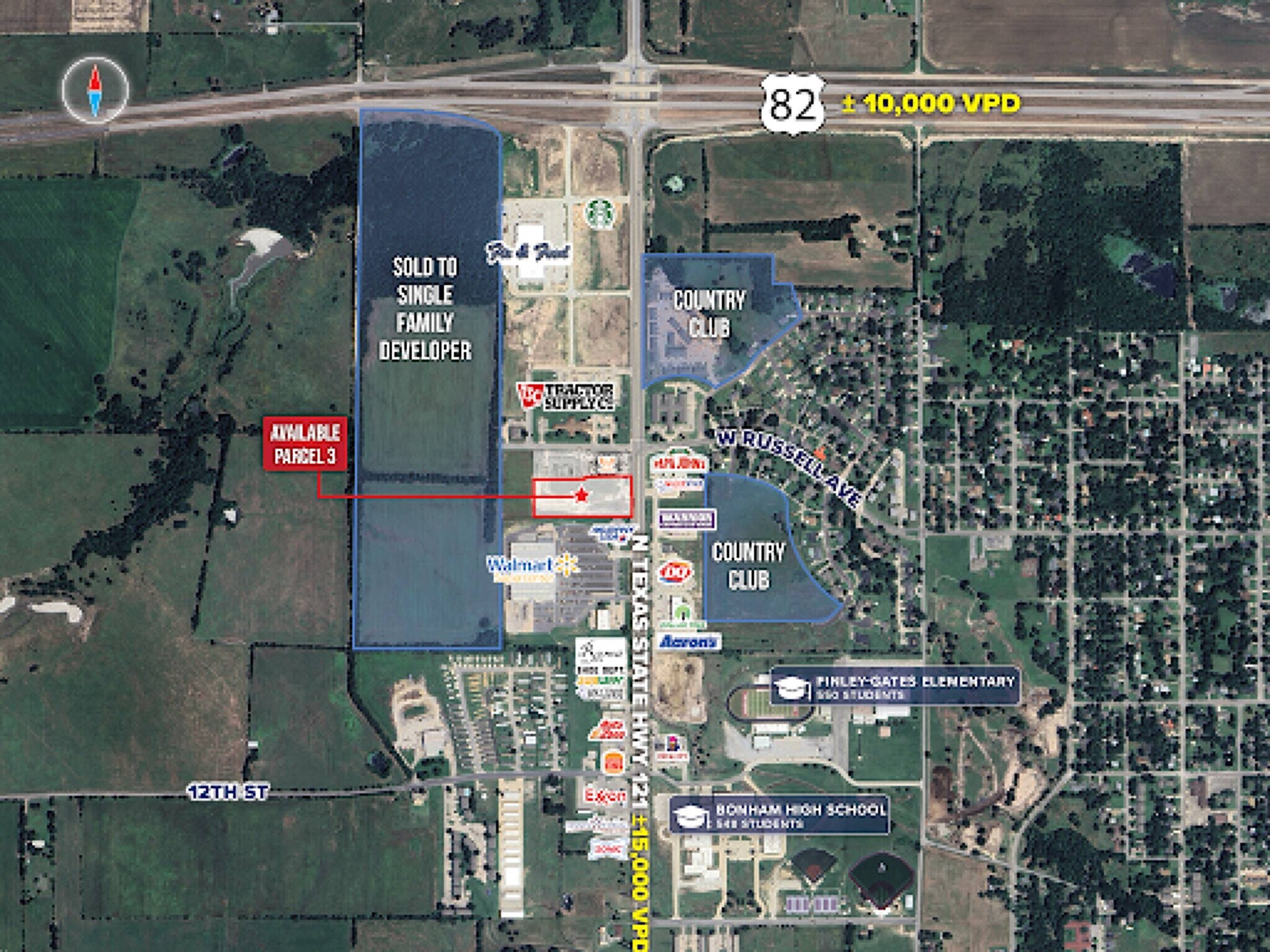 SWC 121 & Russell ave, Bonham, TX for Sale
