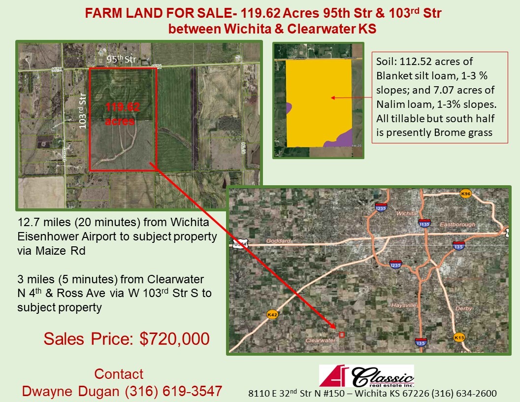 95th @ 103rd, Clearwater, KS for Sale