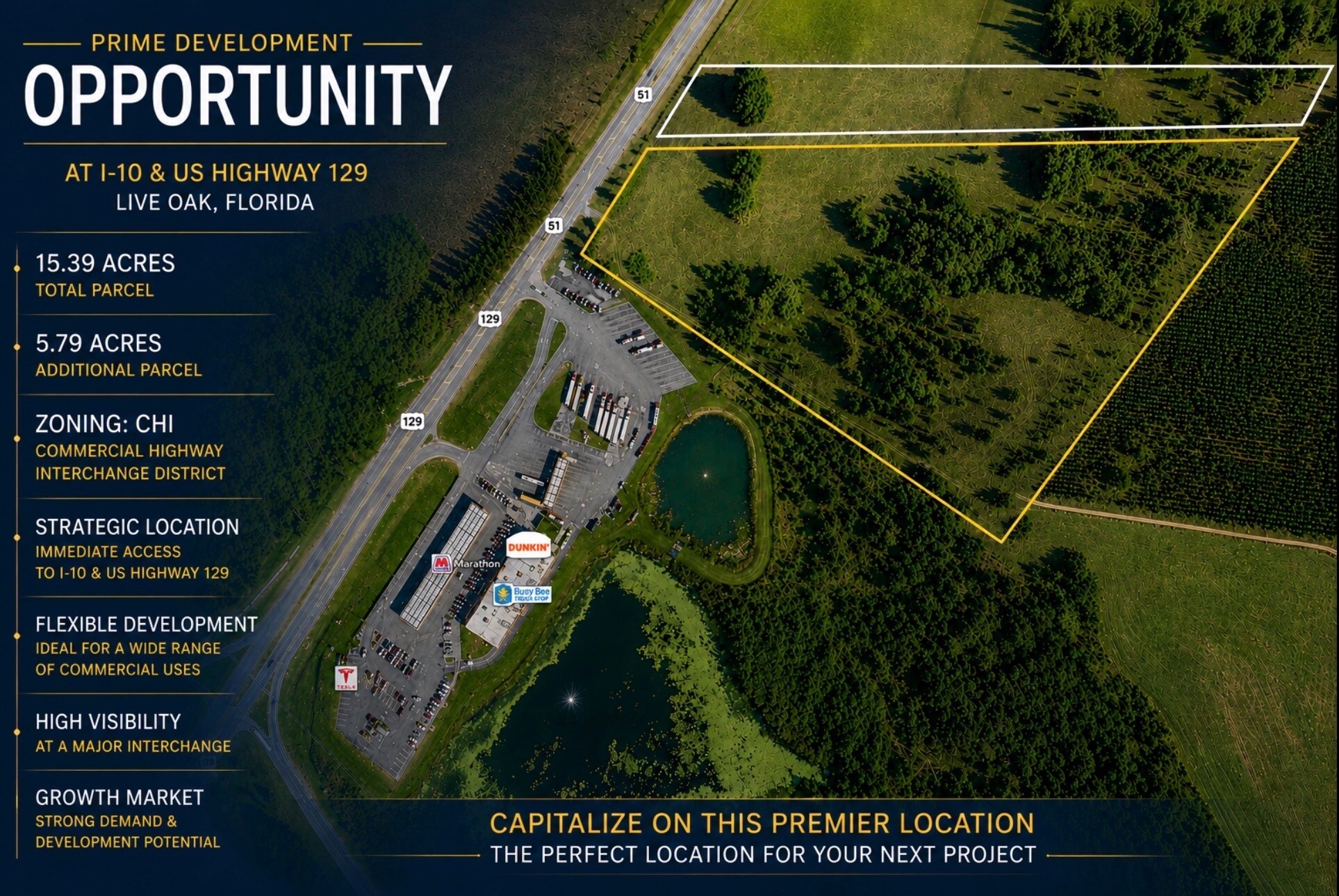 I-10 & US 129 Gateway Site, Live Oak, FL for Rent