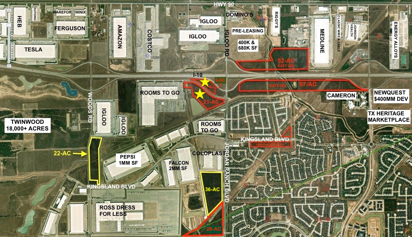 SWQ of I-10 @ Jordan Ranch Blvd, Brookshire, TX for Sale
