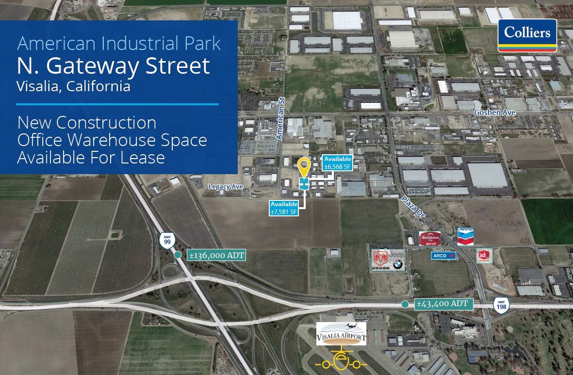 Gateway Street Visalia, CA 93291 Industrial Park Property for Lease