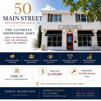 Westhampton Beach, NY Storefront Retail/Office - 50-70 Main St
