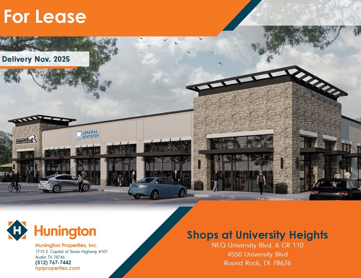 NEQ University Blvd. & CR 110 4550 University Blvd, Round Rock, TX for Rent