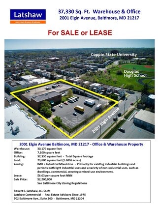 Baltimore, MD Office, Industrial - 2001 Elgin Ave Baltimore, MD Office, Industrial - 2001 Elgin Ave