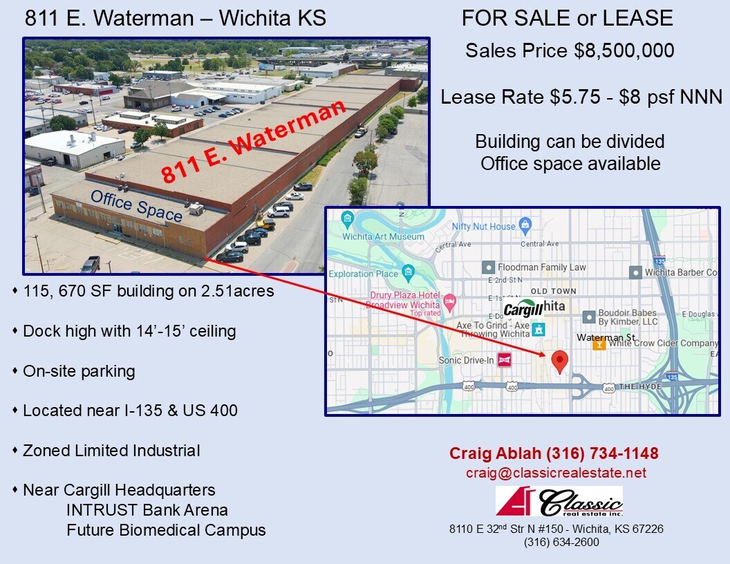811 E Waterman St, Wichita, KS for Sale