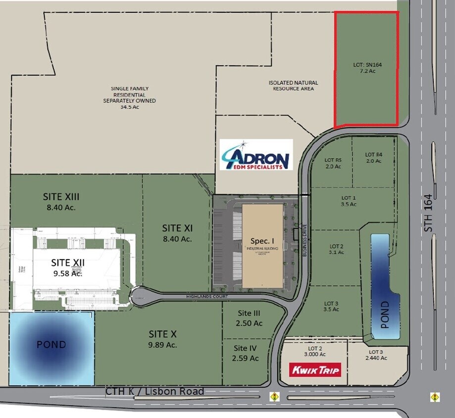 NE Corner of Hwy 164 @ Business Dr., Sussex, WI for Sale