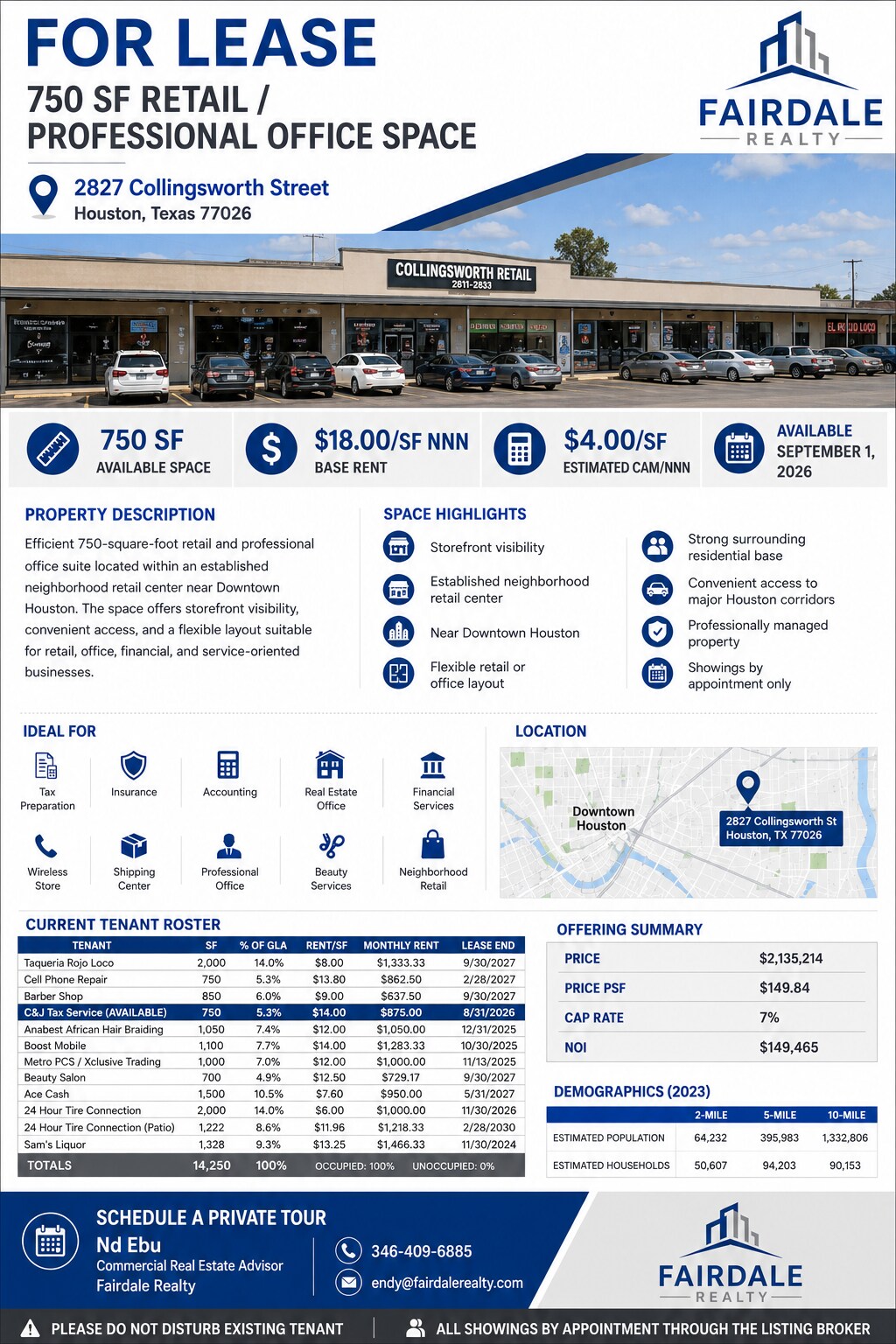 2811 Collingsworth St, Houston, TX for Rent