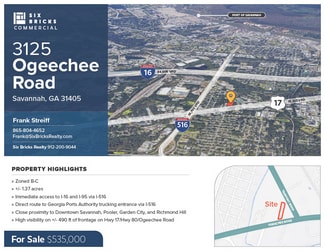 Savannah, GA Commercial Land - 3125 Ogeechee Rd Savannah, GA Commercial Land - 3125 Ogeechee Rd