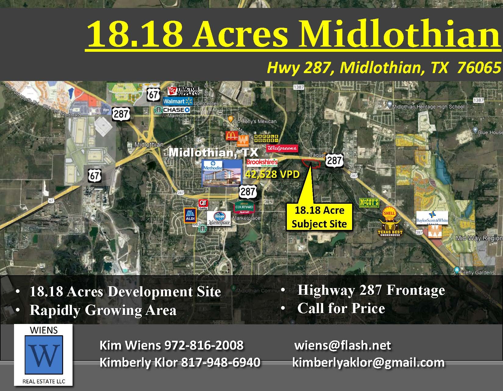 Highway 287, Midlothian, TX for Sale