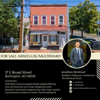 Burlington, NJ Storefront Retail/Residential - 37 E Broad St