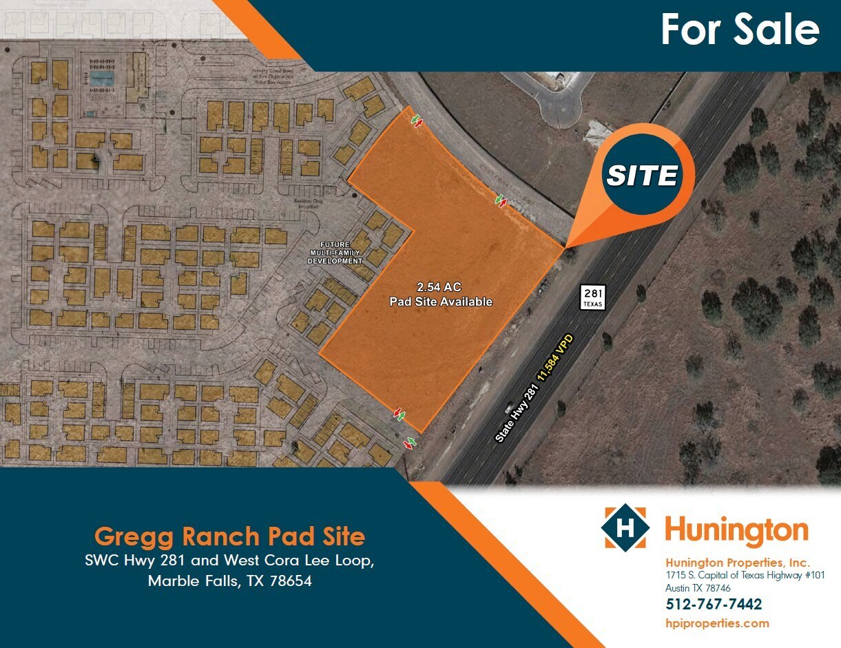 SWC Hwy 281 and West Cora Lee loop, Marble Falls, TX for Sale