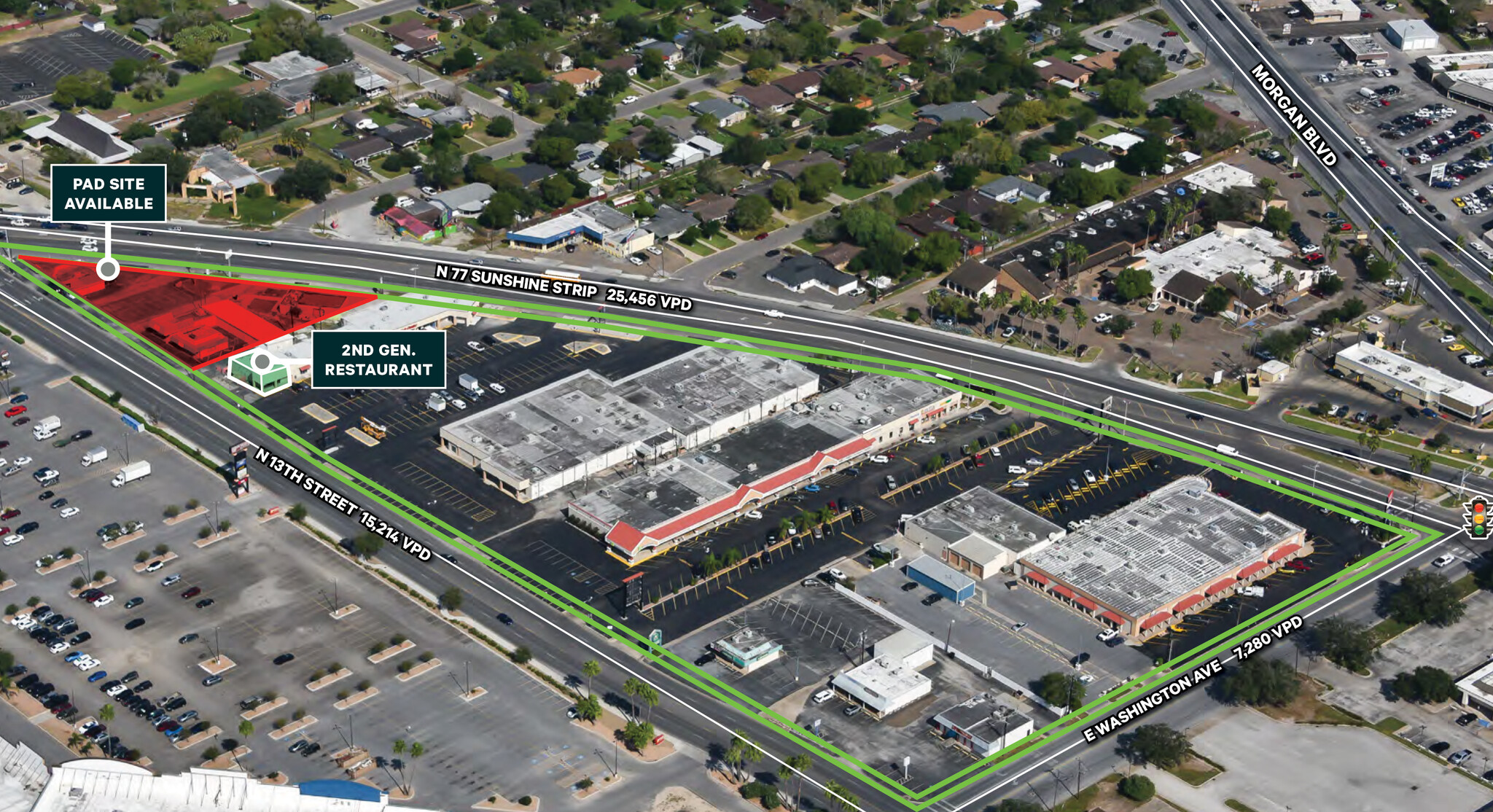 607 N 77 Sunshine Strip Pad Site, Harlingen, TX for Rent