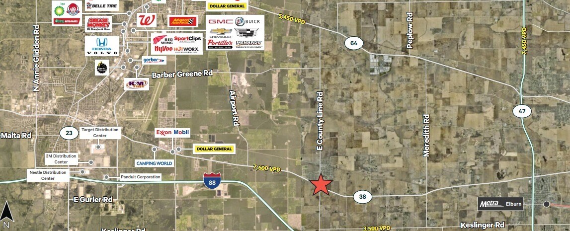 Route 38 & County Line Rd, Maple Park, IL for Sale