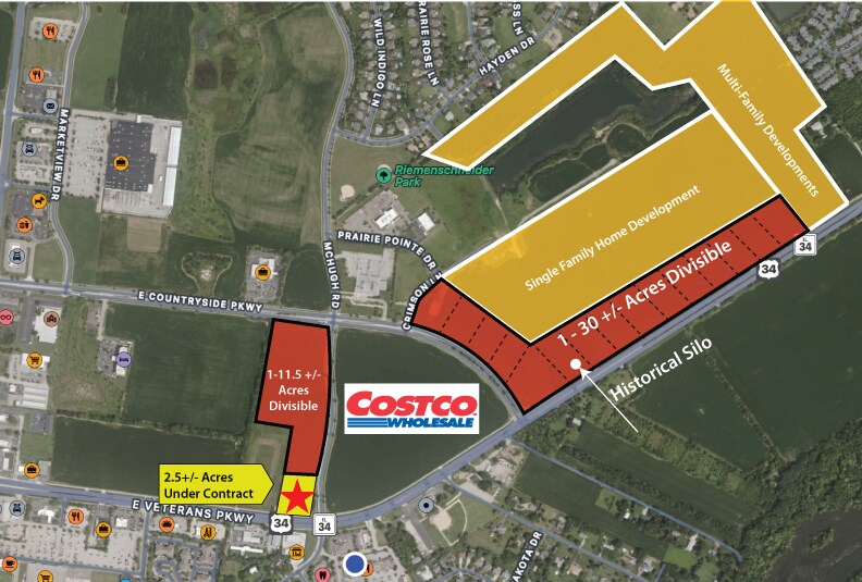 McHugh Rd. & Route 34/Countryside Pkwy & Route 34, Yorkville, IL for Sale