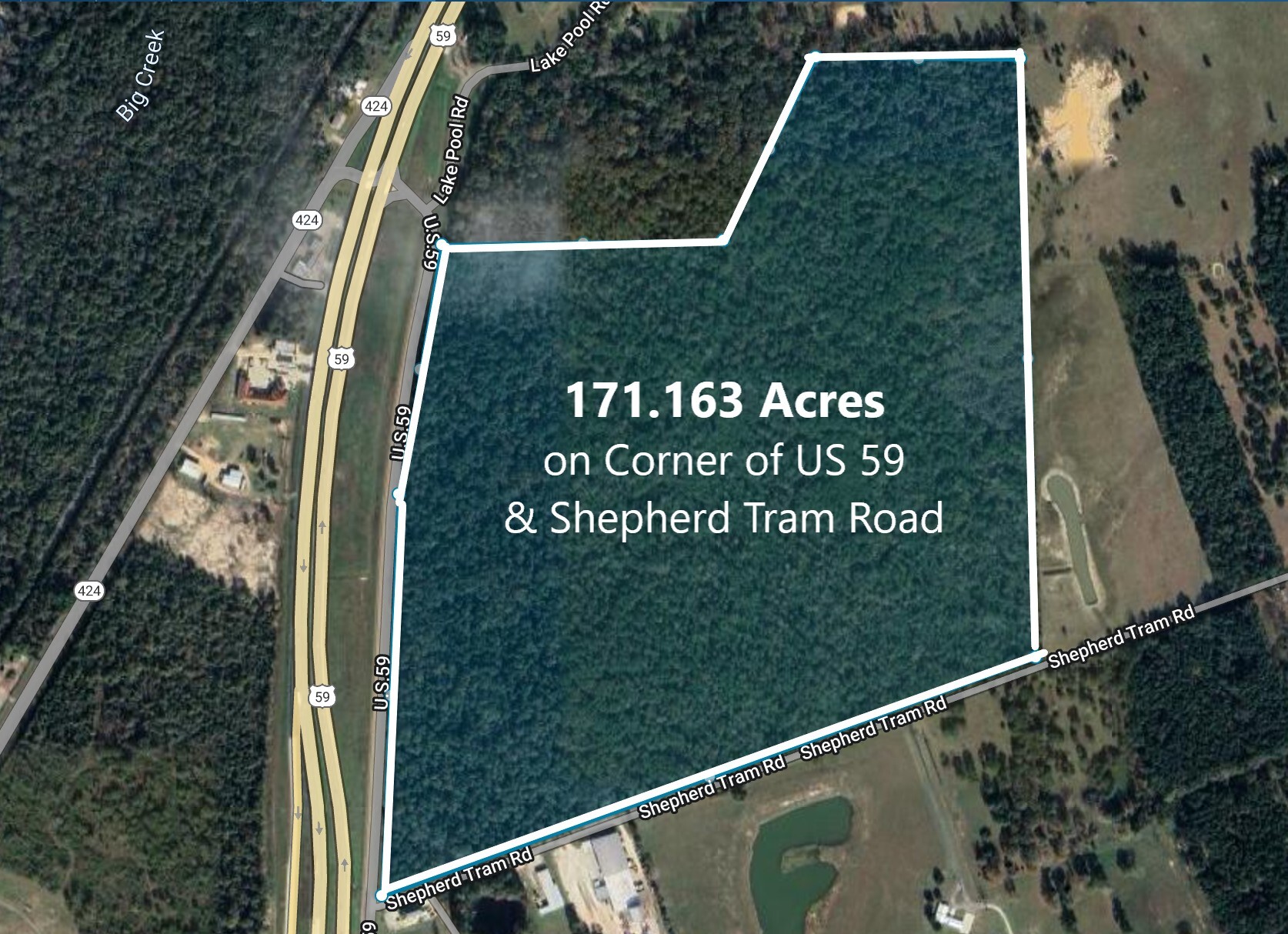 US Highway 59 @ Shepherd Tram Road, Shepherd, TX for Sale