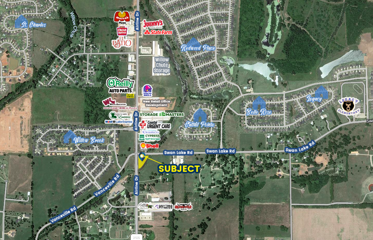 Airline Dr @ Swan Lake rd, Bossier City, LA for Sale