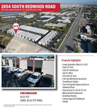 Salt Lake City, UT Flex - 2854 S Redwood Rd Salt Lake City, UT Flex - 2854 S Redwood Rd