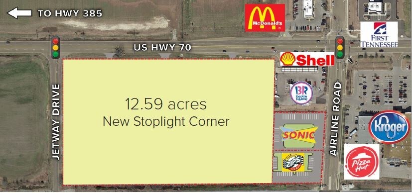 Highway 70 & Airline Rd @ Airline Rd, Arlington, TN for Sale