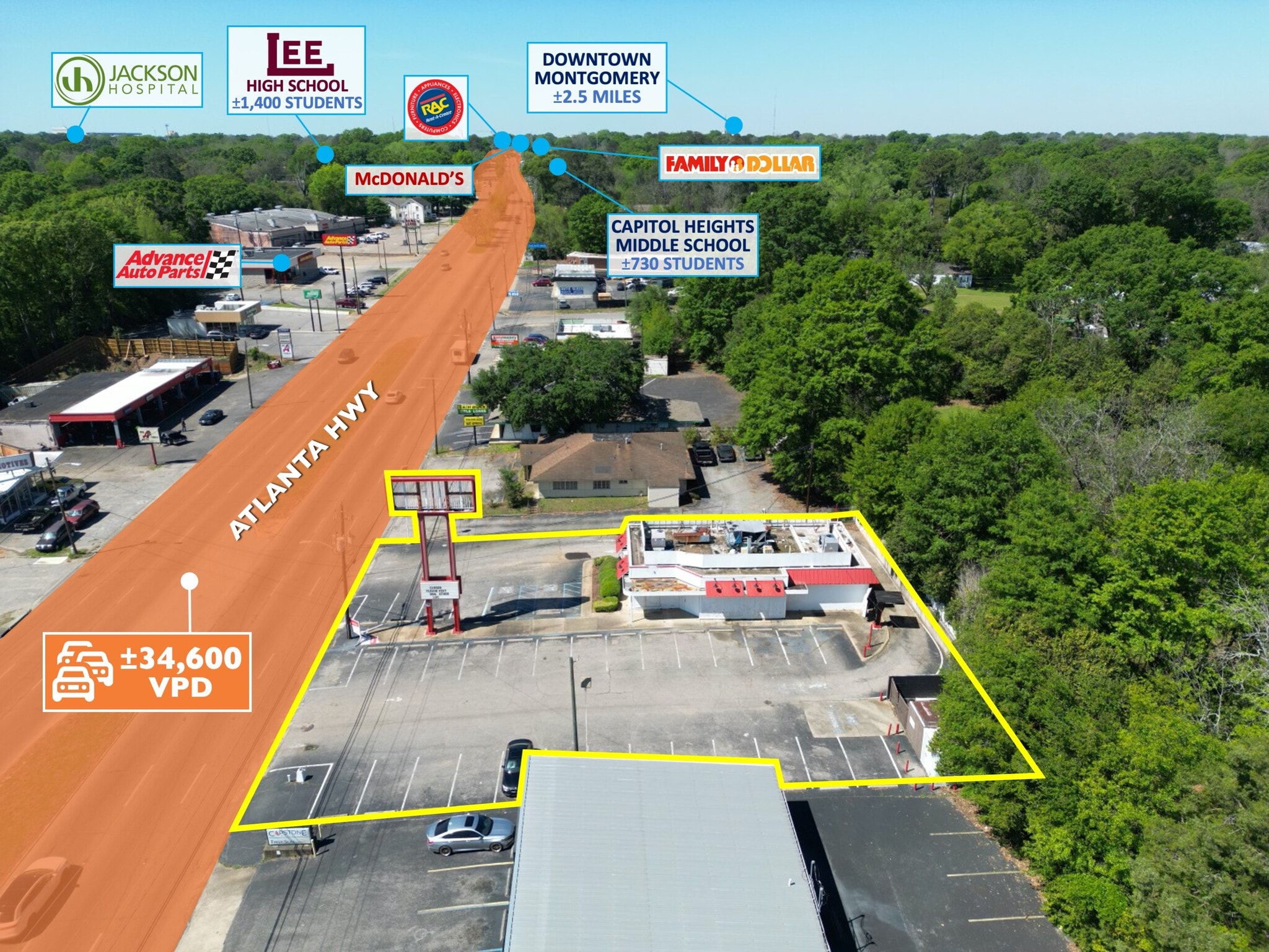 3201 Atlanta Hwy Montgomery, AL 36109 - Retail Property for Lease on - 3381 Atlanta Highway Montgomery Al 36109
