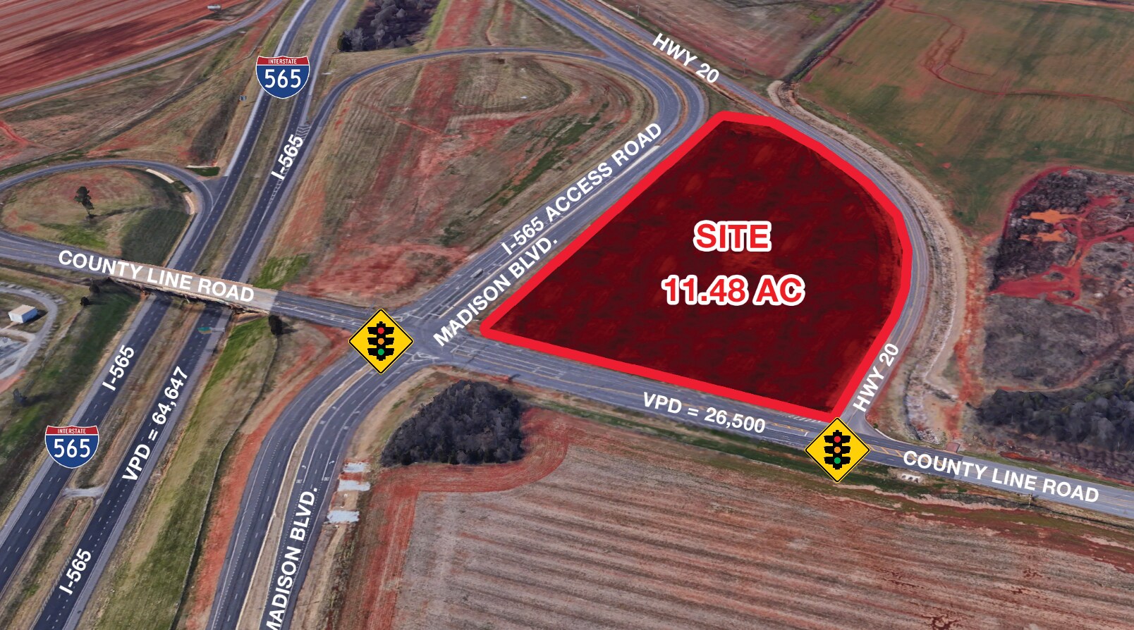 Highway 20 & County Line Rd., Madison, AL for Sale