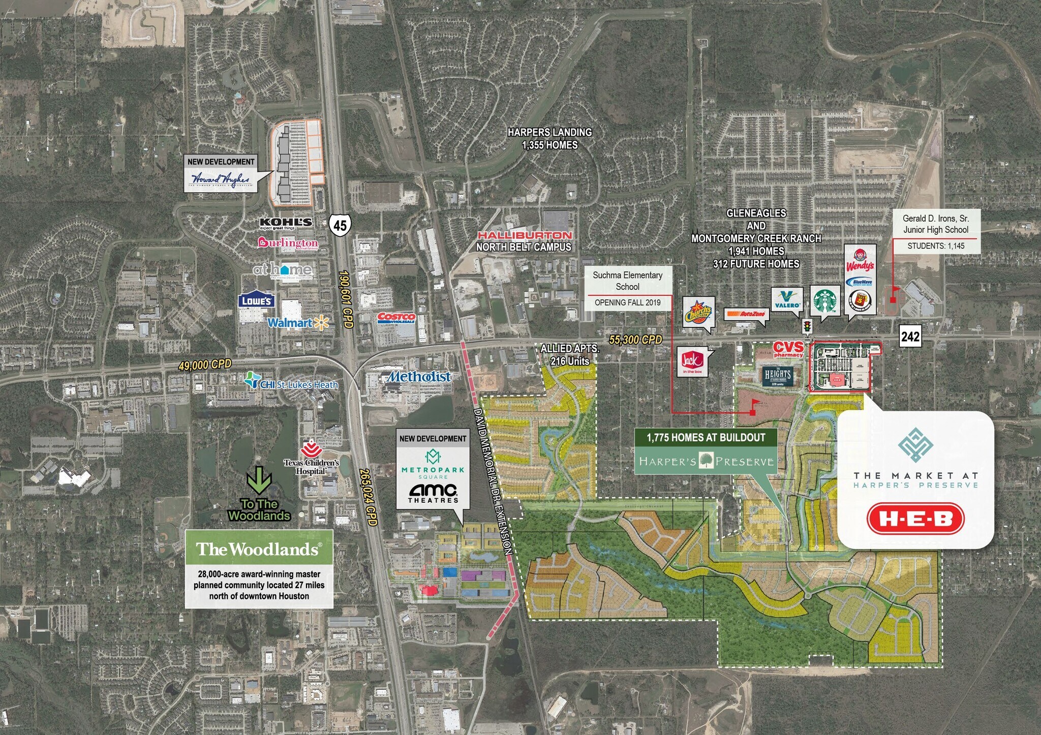 NEC Hwy 242 and Harpers Trace, The Woodlands, TX for Rent