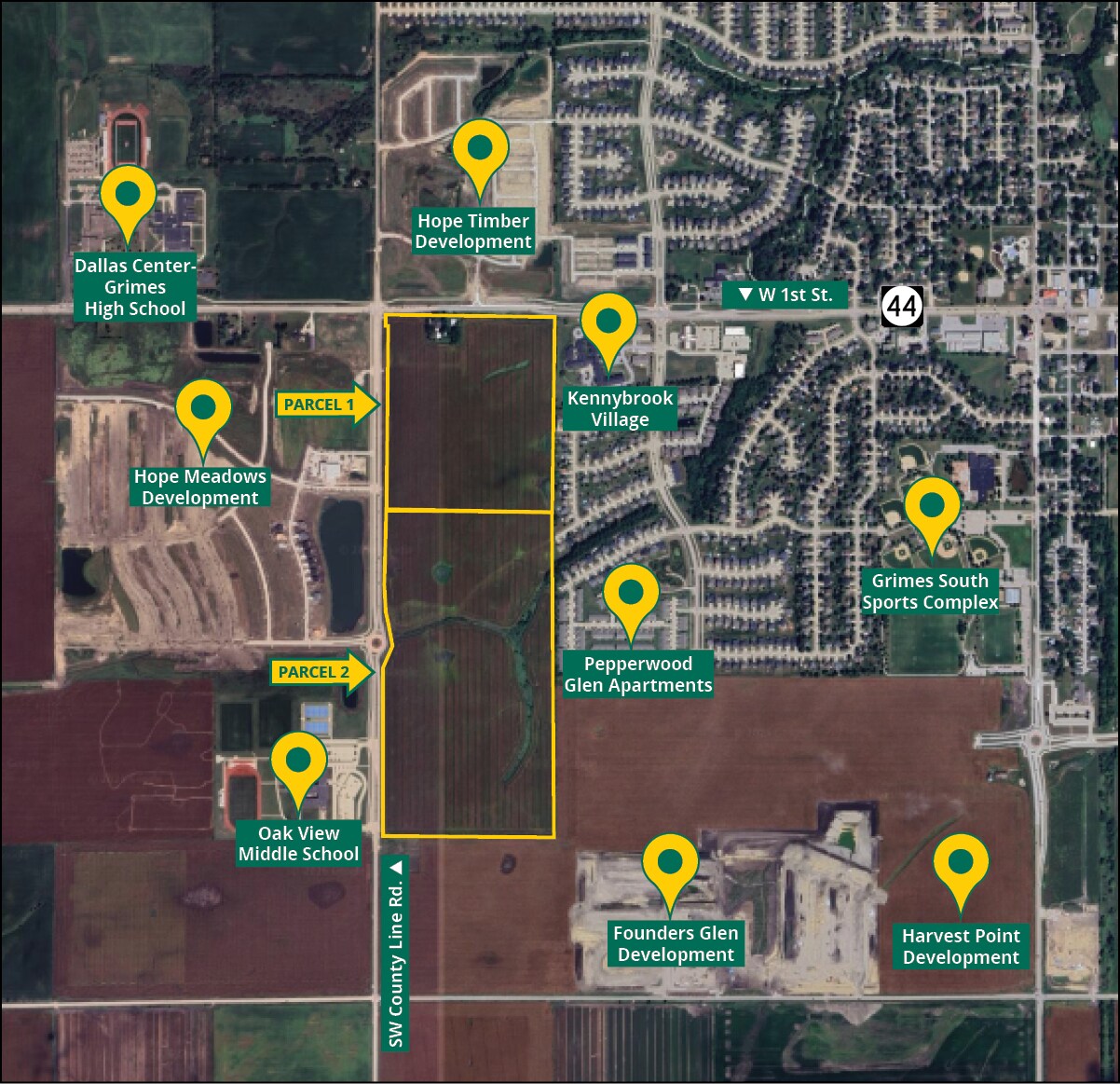 SW County Line Road Rd @ Highway 44, Grimes, IA for Sale