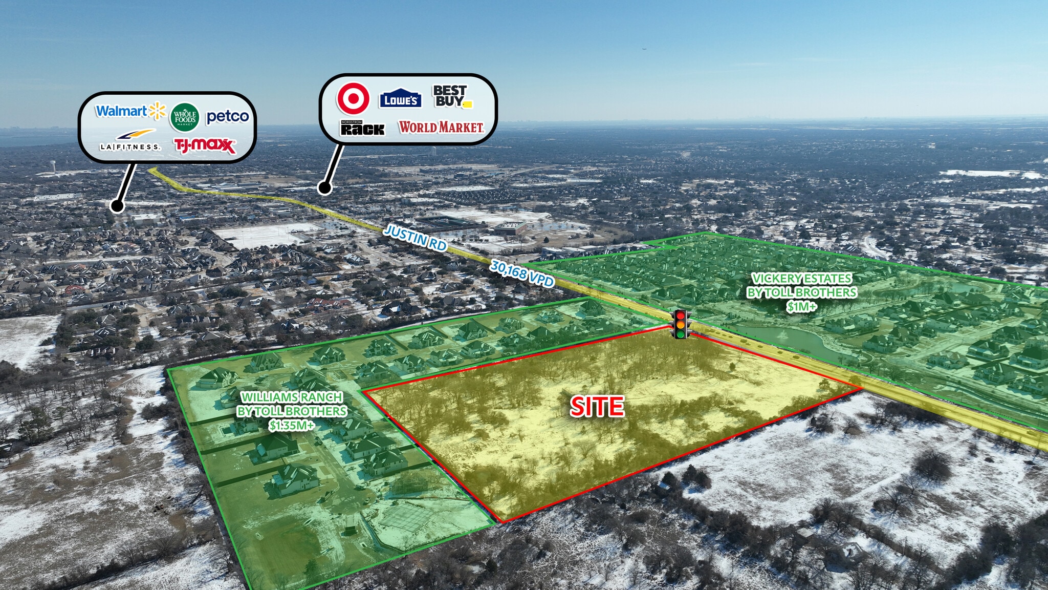 NWQ Justin Rd & Vickery Blvd, Copper Canyon, TX for Sale