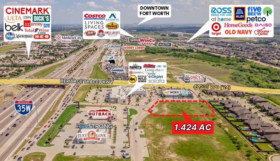 NWC I-35W & Heritage Trace Pwky, Fort Worth, TX for Sale