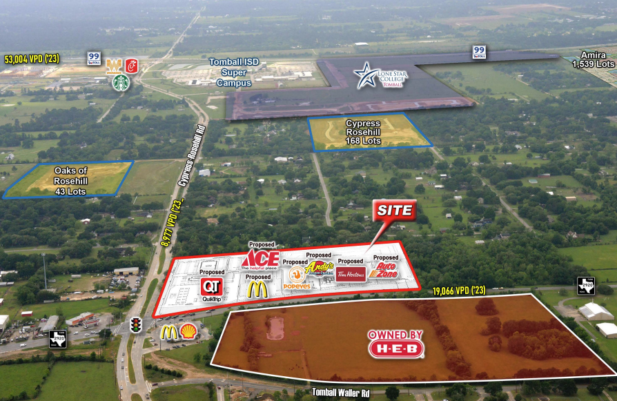 SWC of FM 2920 & Cypress Rosehill Rd, Tomball, TX for Rent