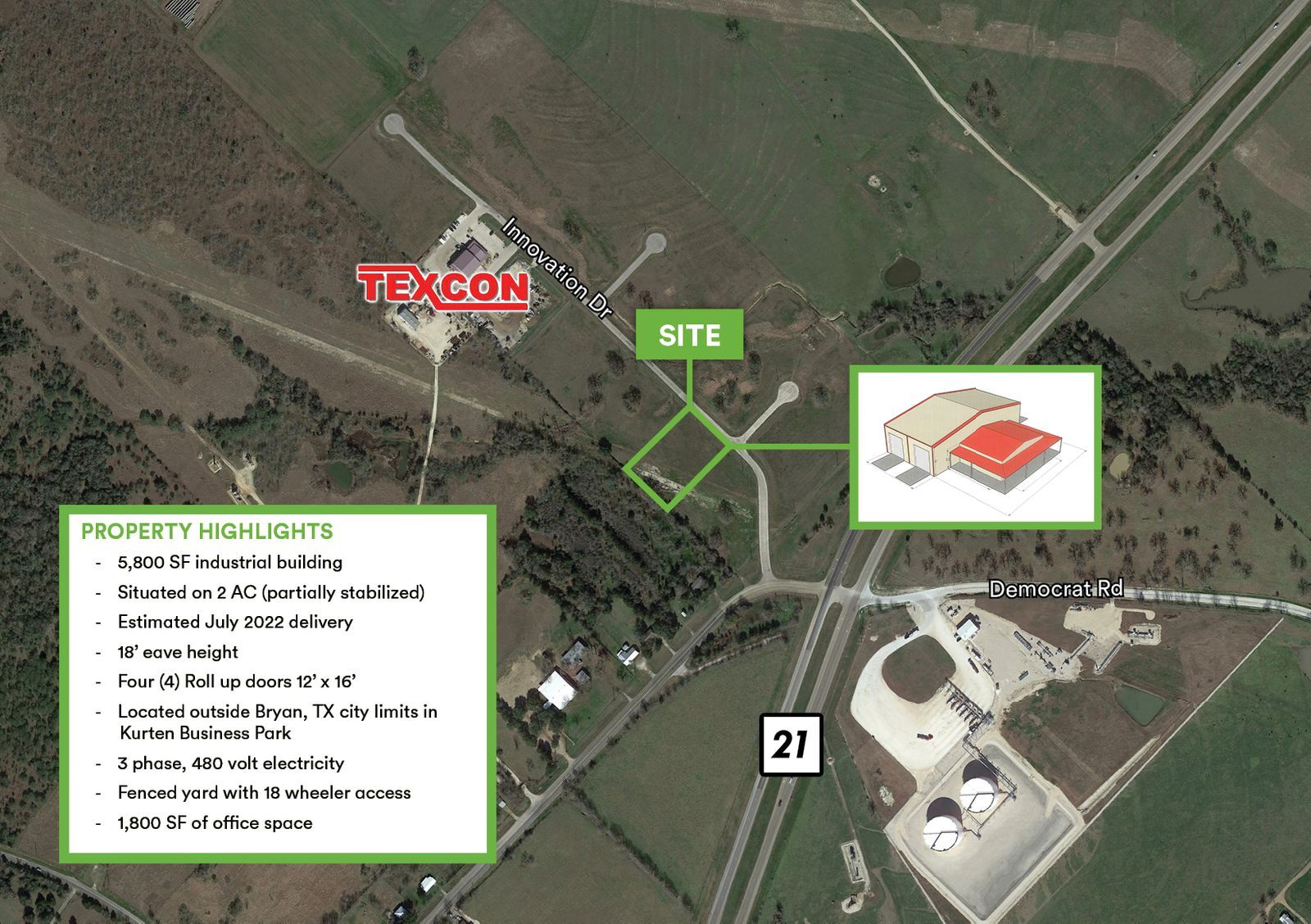 853 Innovation Bryan, TX 77808 Industrial Property for Sale on