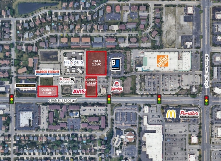 159th St @ Harlem Ave, Tinley Park, IL for Rent