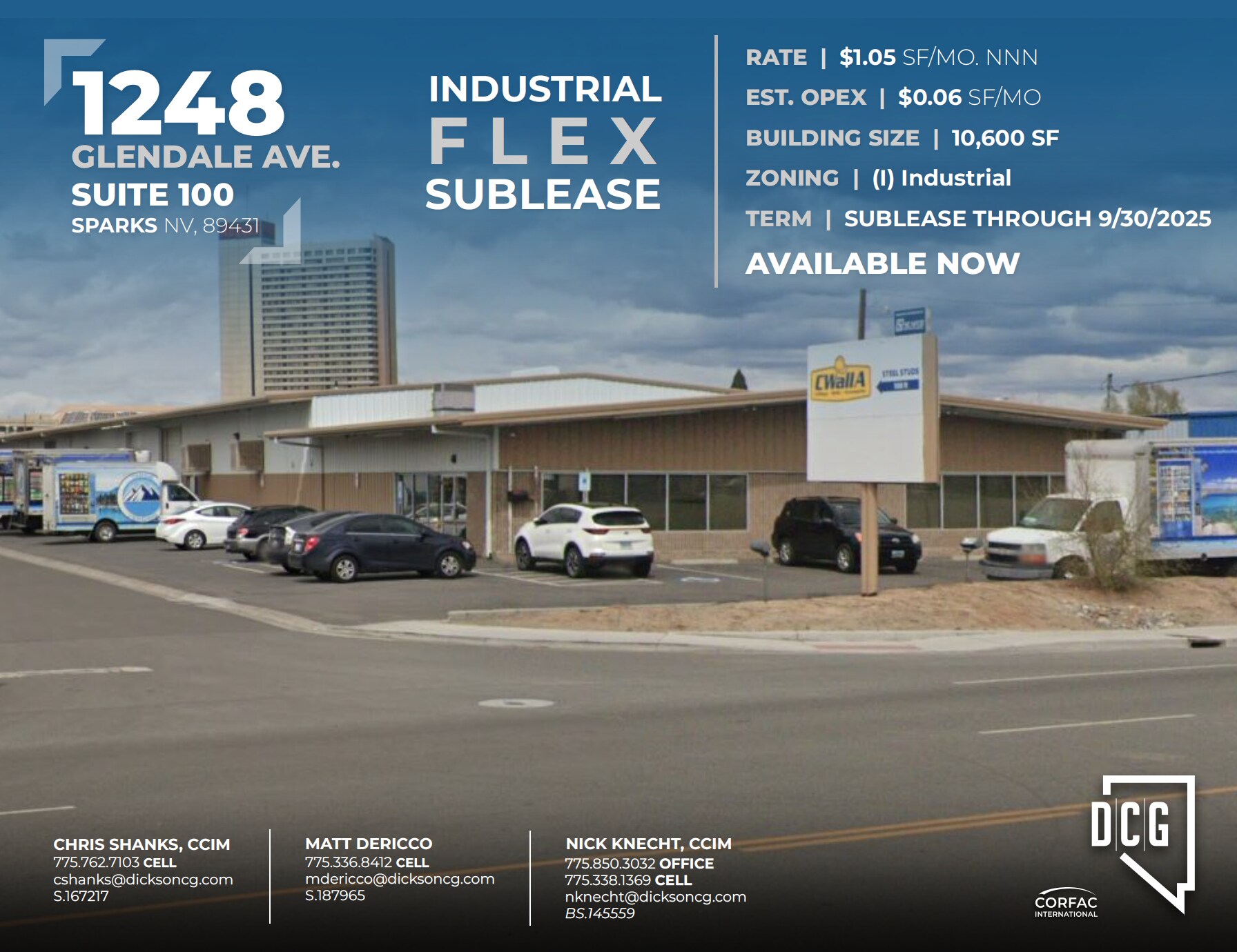 1248 Glendale Ave Sparks, NV 89431 Industrial Property for Lease on