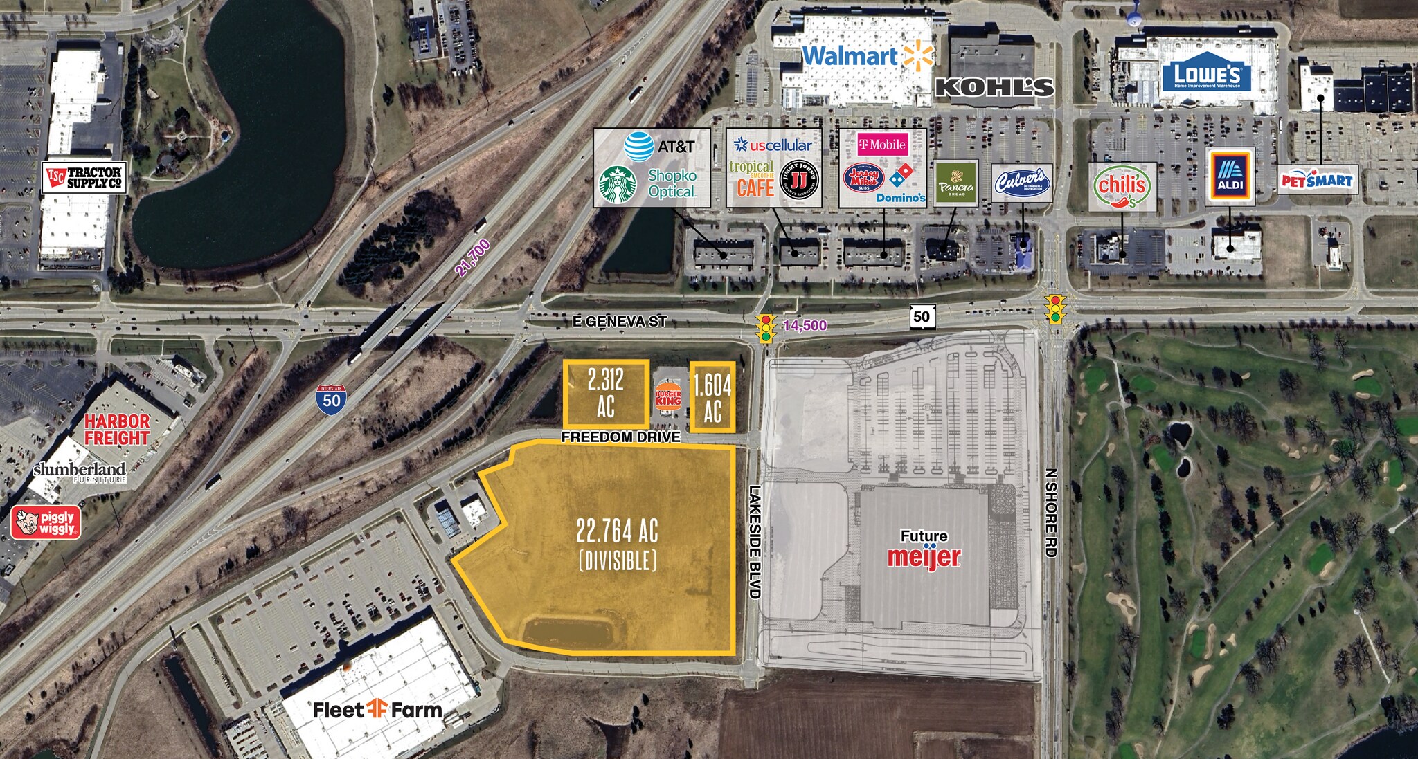 SE I-43 & Hwy 50 SE I-43 & Hwy 50 SE I-43 & Hwy, Delavan, WI for Sale