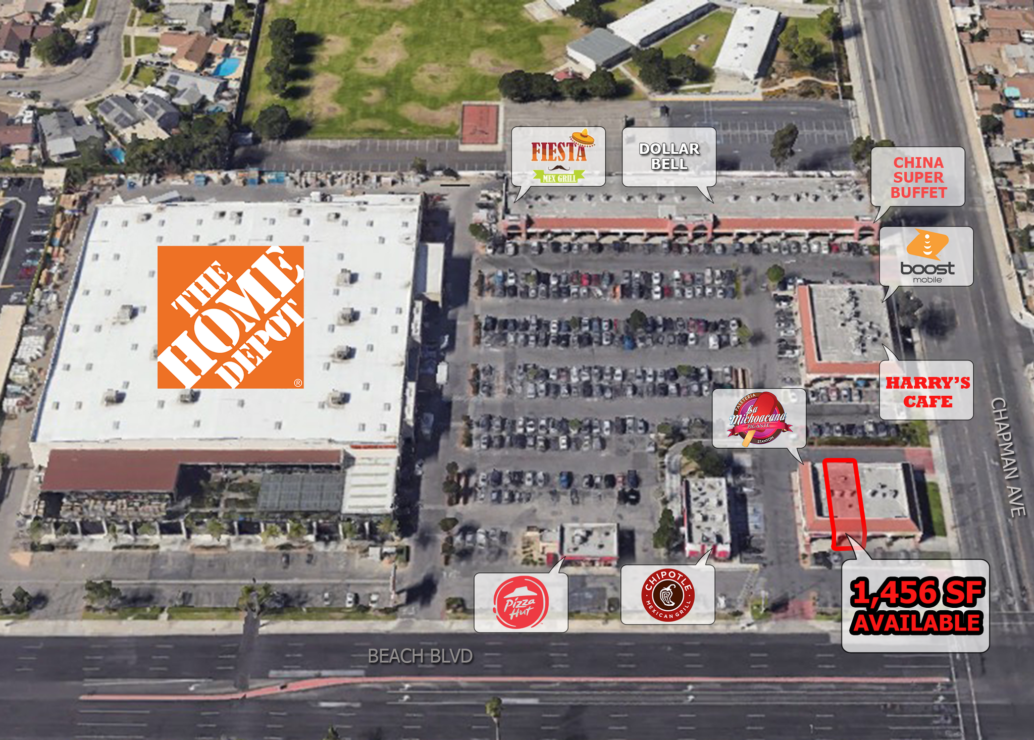 12001-12197 Beach Blvd, Stanton, CA for Rent