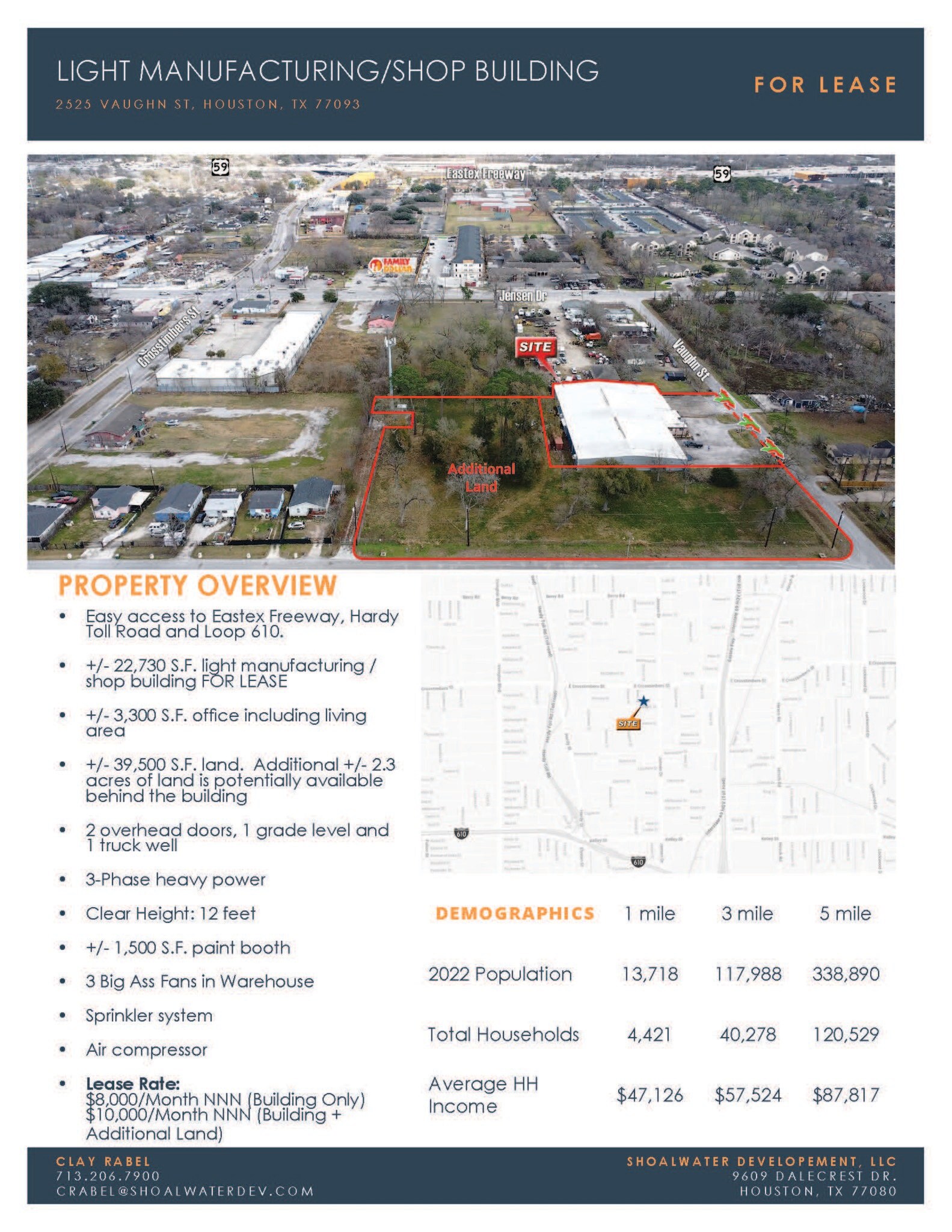 2525 Vaughn Houston, TX 77093 Industrial Property for Lease on