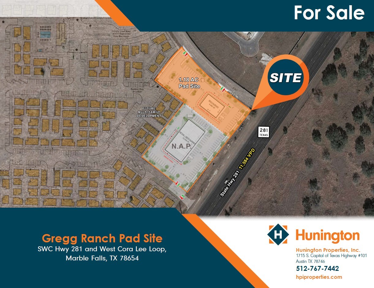 SWC Hwy 281 and West Cora Lee loop, Marble Falls, TX for Sale