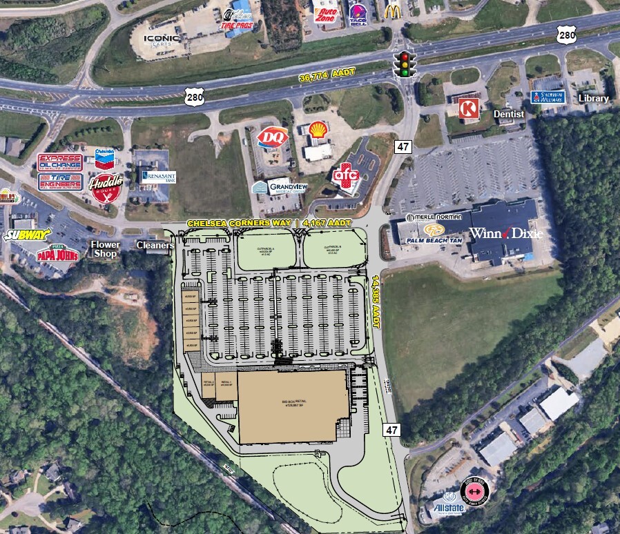 Chelsea Corners Way hwy @ 47, Chelsea, AL for Rent