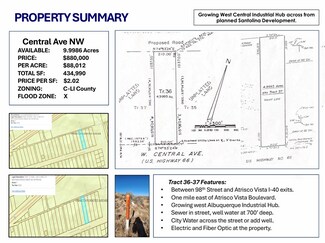 Albuquerque, NM Industrial Land - 12100 NW Central Ave