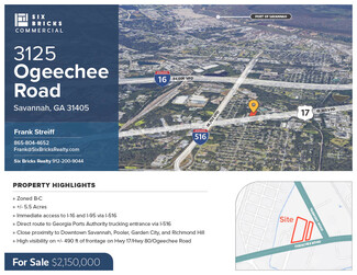 Savannah, GA Commercial Land - 3125 Ogeechee Rd
