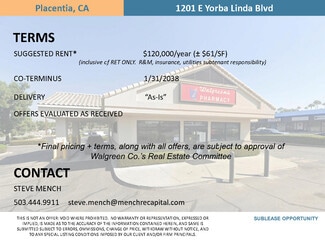 Placentia, CA Retail - 1201 E Yorba Linda Blvd Placentia, CA Retail - 1201 E Yorba Linda Blvd