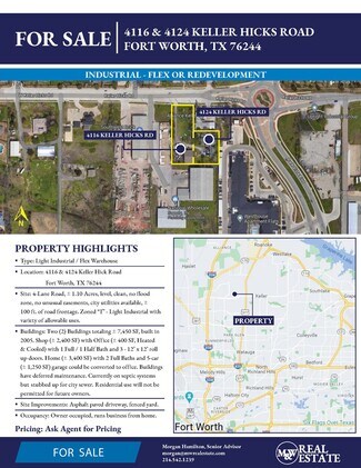 Fort Worth, TX Industrial Land - 4116-4124 Keller Hicks Rd
