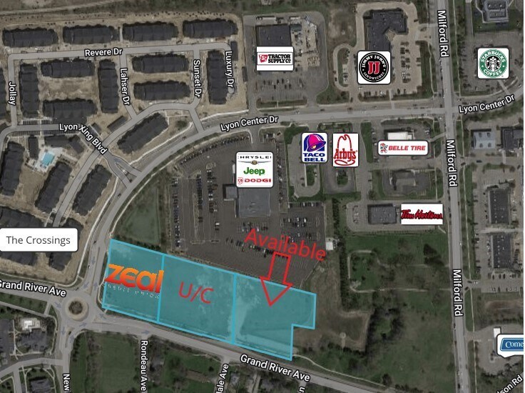Grand River Ave @ Milford, New Hudson, MI for Sale