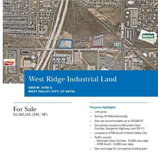 West Valley City, UT Industrial - 5950 4700