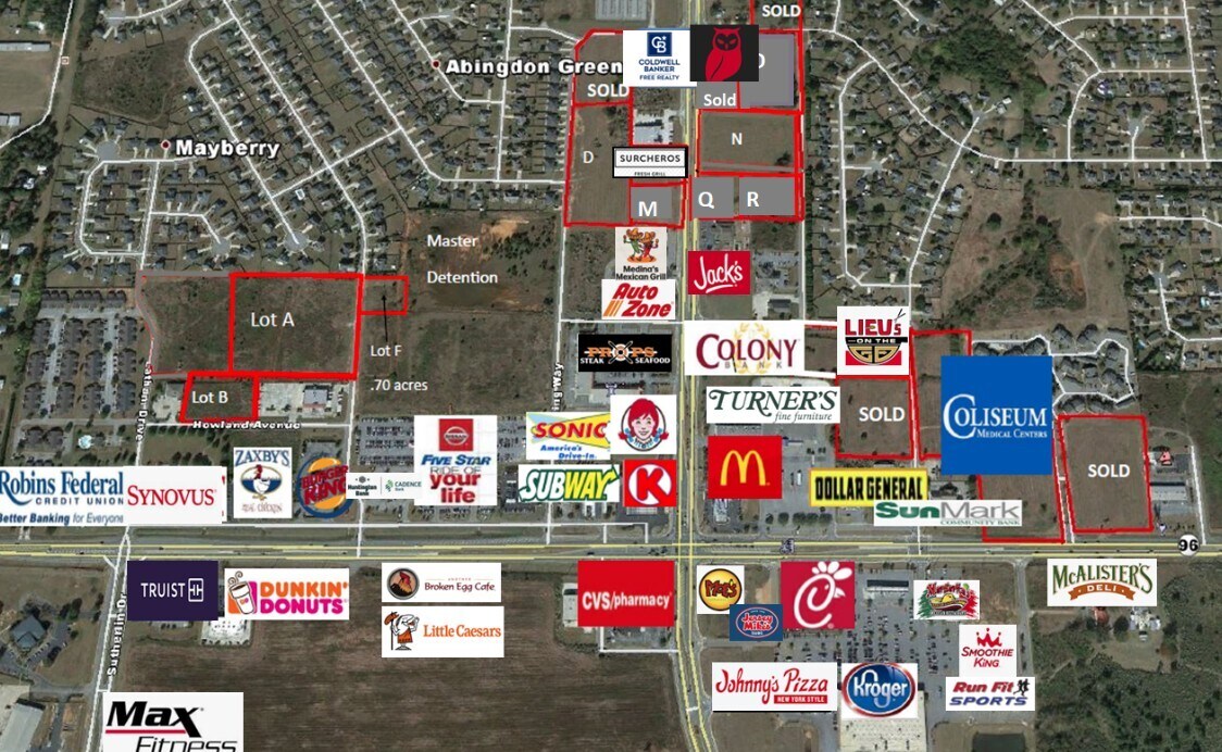 S. Houston Lake Rd & Wrasling Way, Warner Robins, GA for Sale
