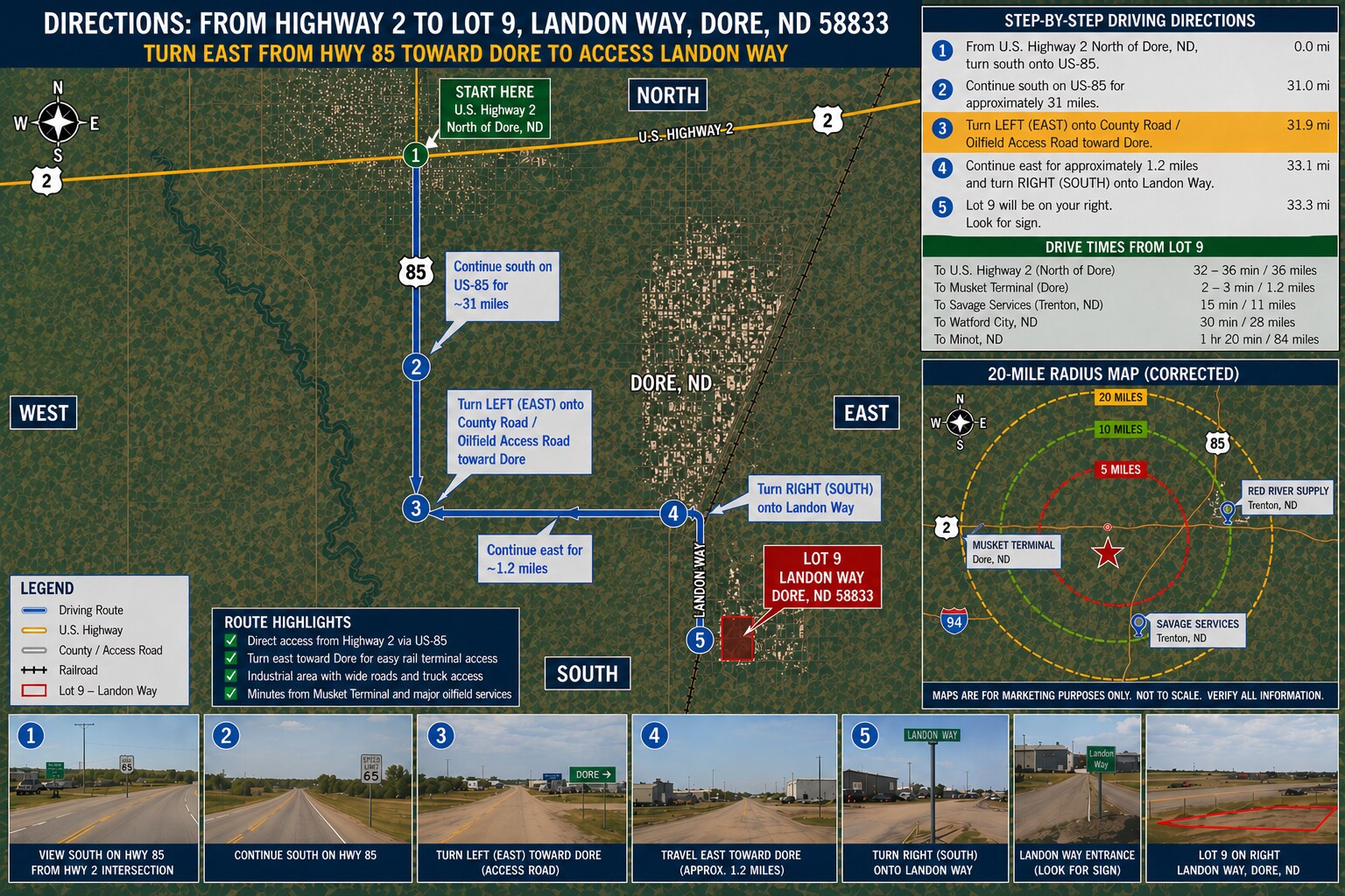 Landon Way Way @ Oilfield Access Rd, Williston, ND for Sale