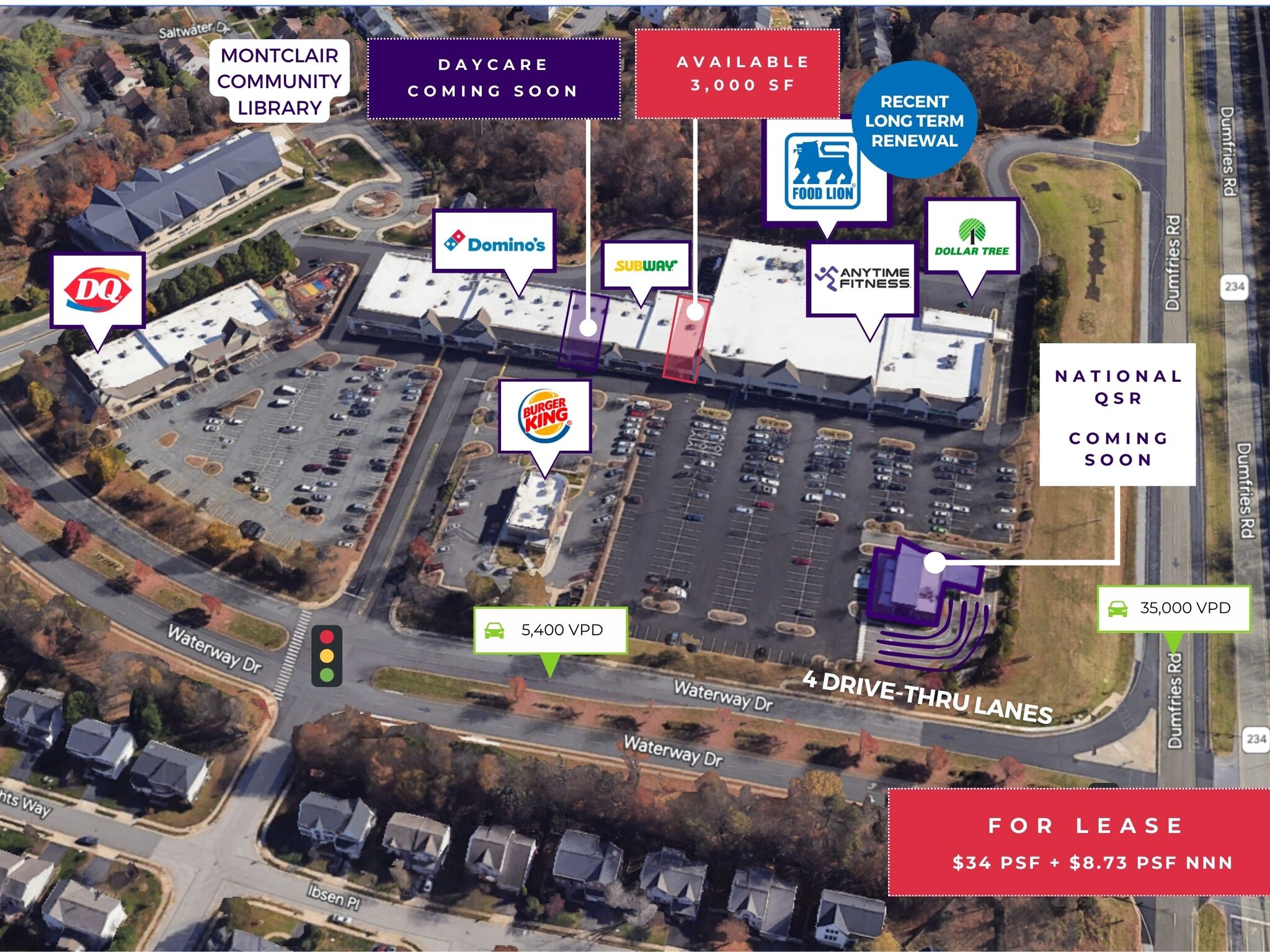 5061-5301 Waterway Dr, Dumfries, VA for Rent