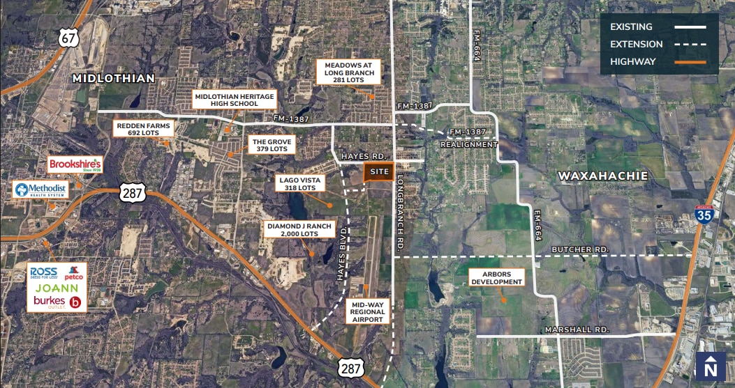 SWC Hayes Rd & Longbranch Rd, Midlothian, TX for Sale
