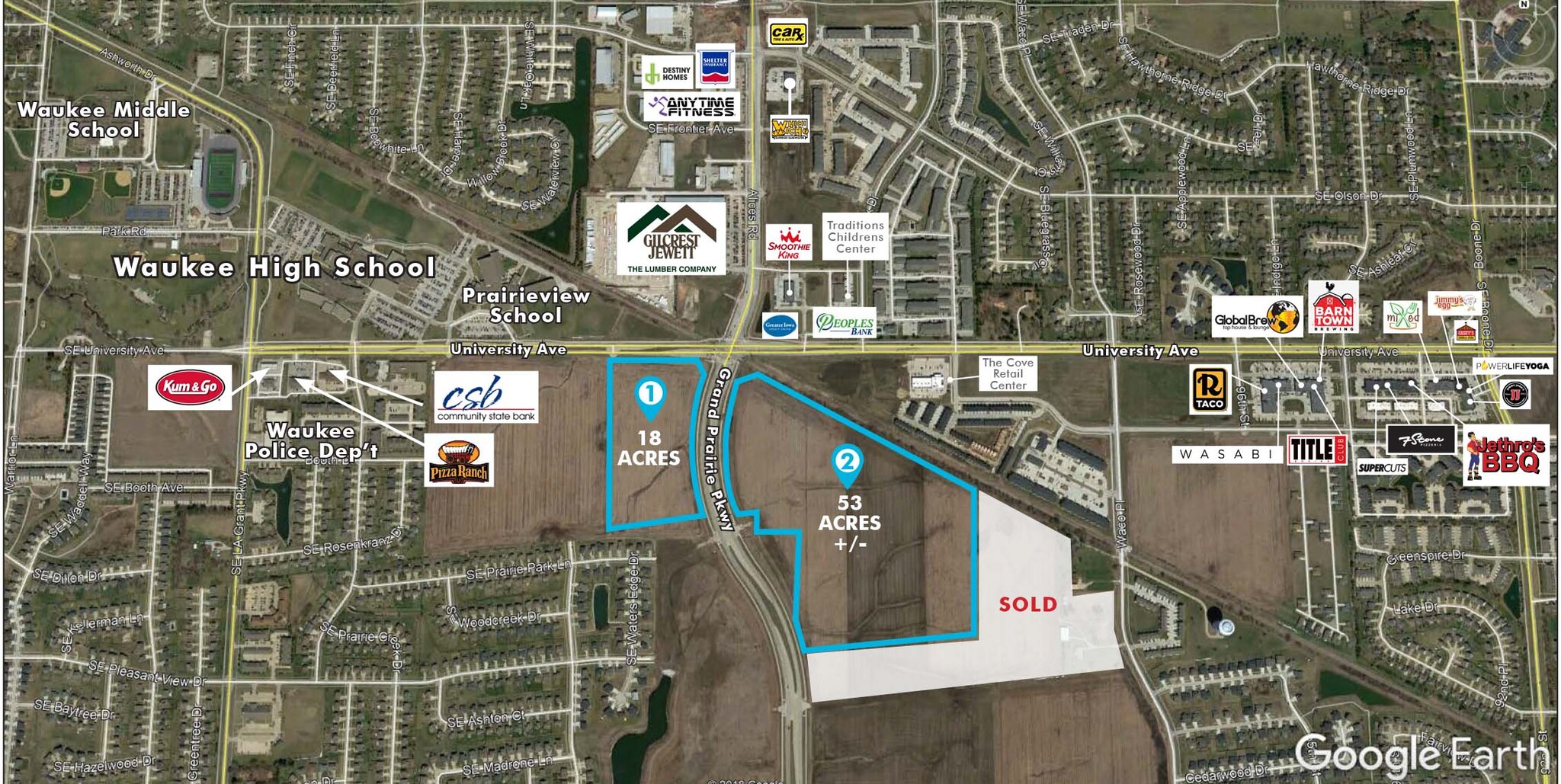 University Ave @ Grand Prairie Parkway, Waukee, IA for Sale